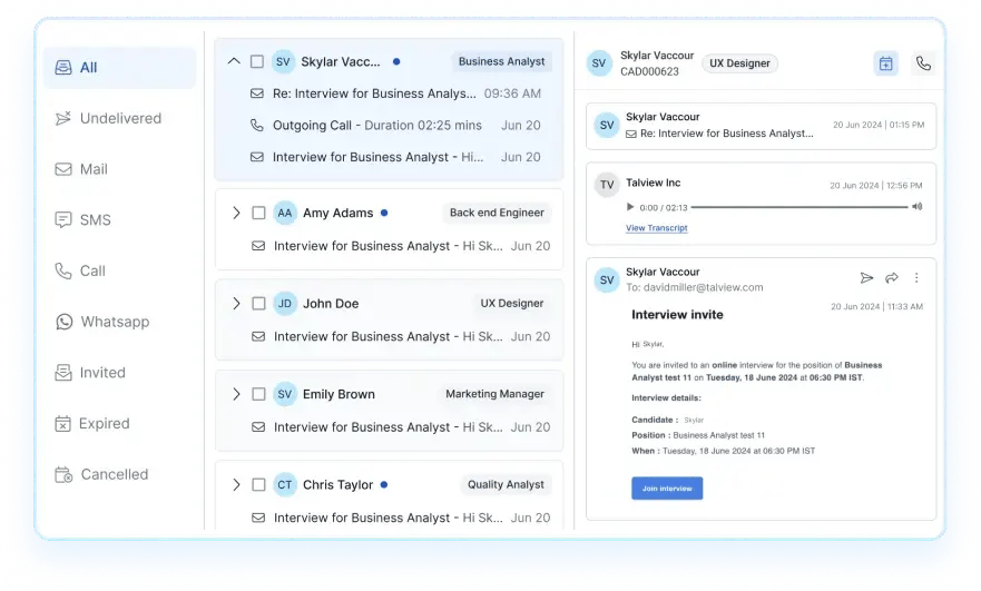 recruitment workflow mailbox